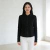 2026 Spring/Autumn Women's Slimming Short Jacket with Double Zipper & Stand-up Collar