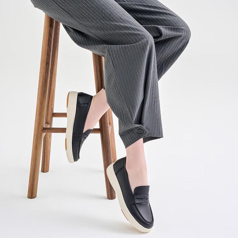 Aokang Women s Slip-On Leather Flats 36