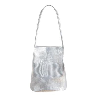 [indicoco] Popular Python Bag, Lightweight PU Leather Shoulder Bag with Hanger, Fashionable Design (Silver)