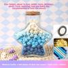 DIY DIY Stars Wishing Bottle with Shiny String Lights Paper Star Lucky Star Paper Folding Strips Rainbow Color Decorative