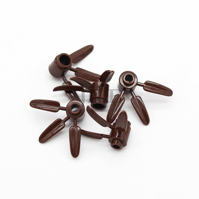 110pcs MOC DIY Building Blocks Plant Brick Round 1x1 with 3 Bamboo Leaves Tree Compatible 30176 Children Figures Plastic Toys