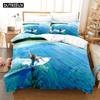 3D Printed Surfing Summer Bedding Set Down Quilt Cover With Pillowcase Double SIngle King