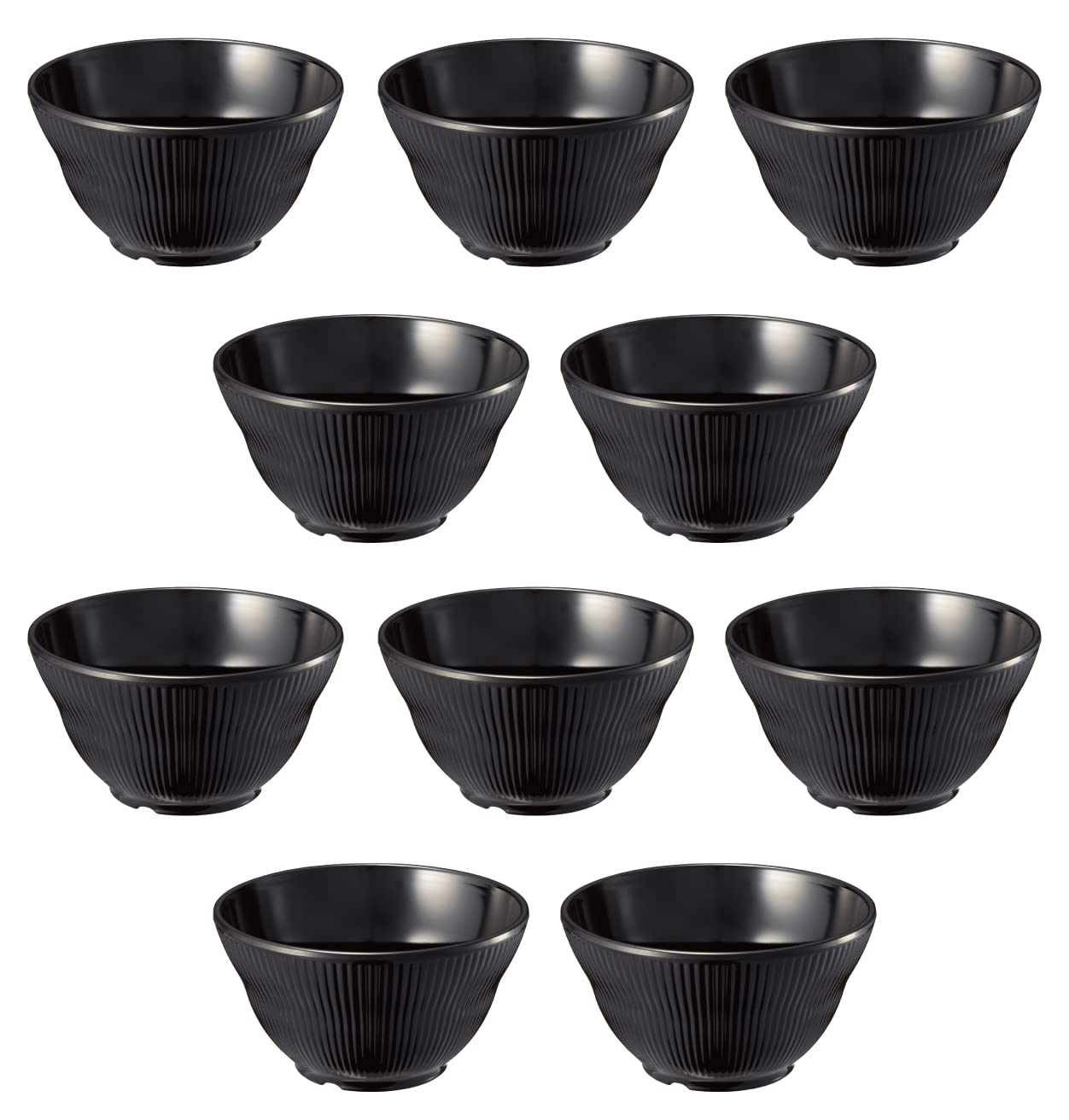 

Daiwa Rice Set of Dishwasher Melamine Commercial Made in Luce Bowls, Black, 11cm, 10, Simple, Safe, Tableware, Stackable, Use, Japan, BY-21-BK чёрный