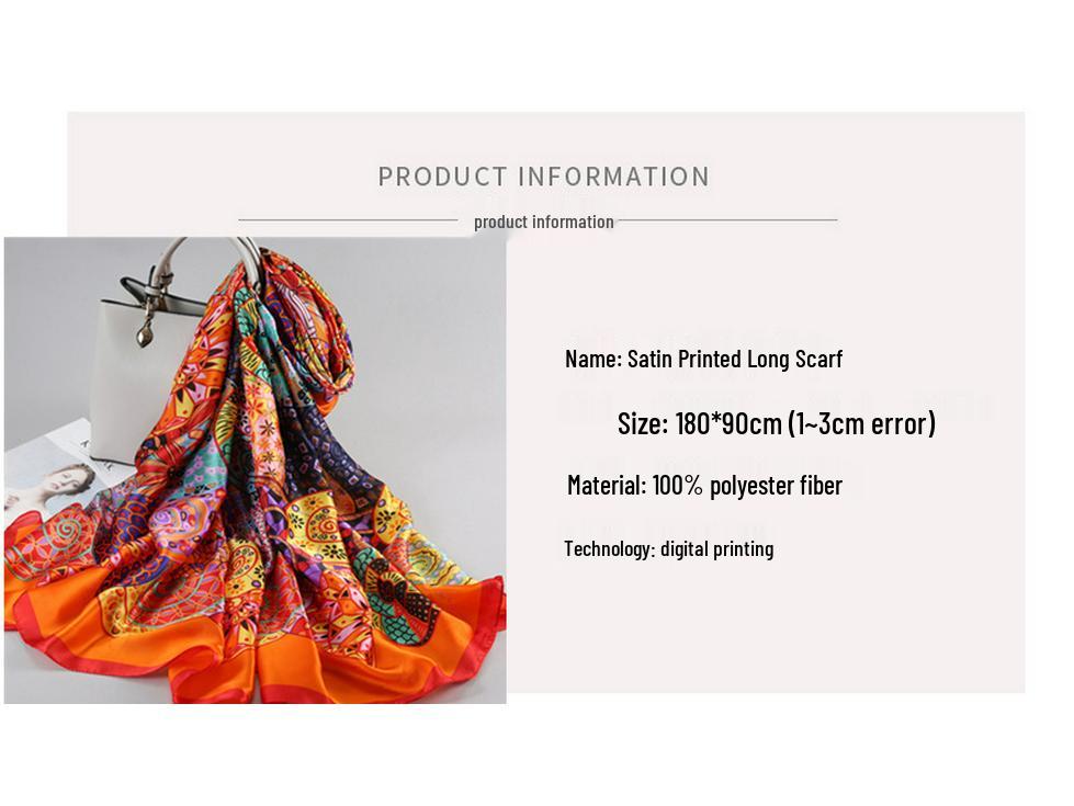 Hochwertiger Sommerseidenschal - Langer, modischer Sonnenschutzschal für Damen