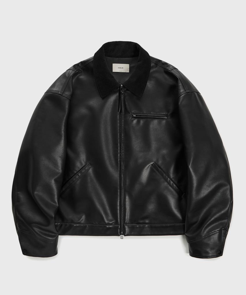 Kiimuir Vegan Leather Work Jacket_Black