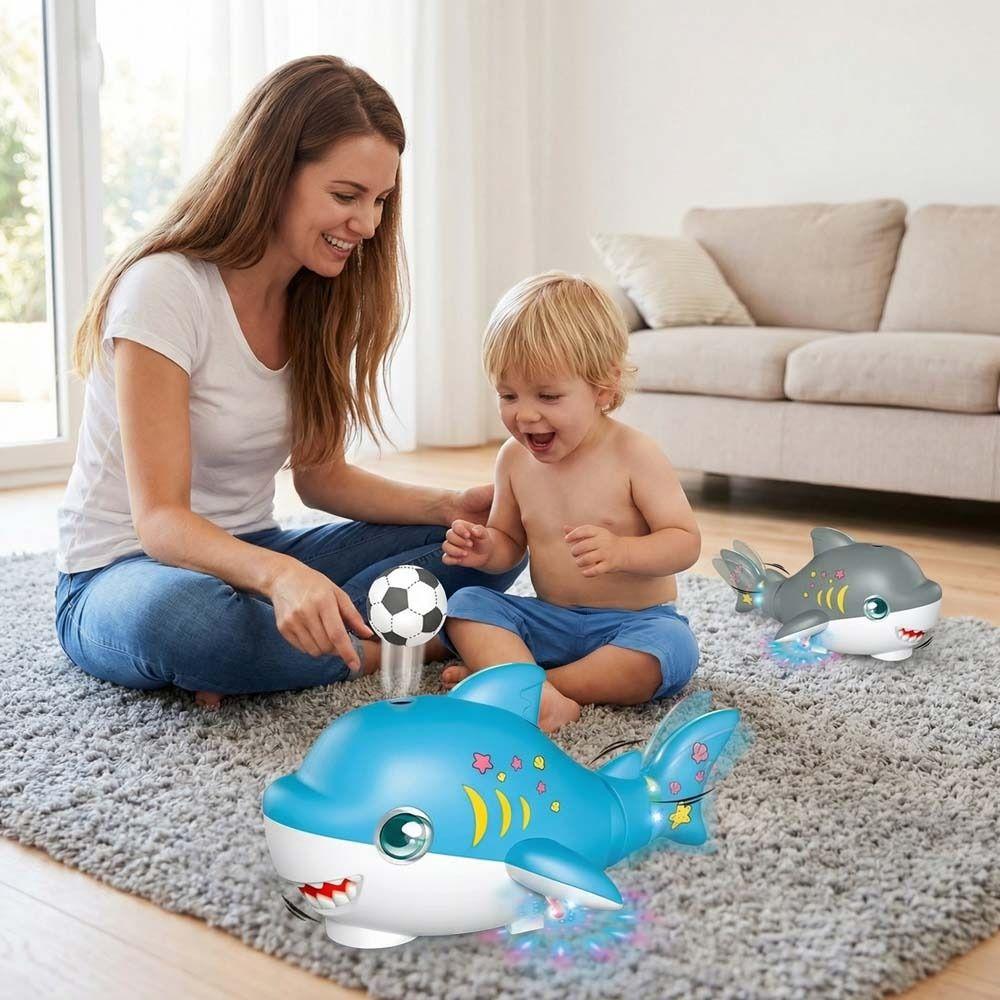 Whale Floating Ball Blowing Toy Mini Sensory Baby Toy Electric Swivel Shark Toy  Christmas Gifts