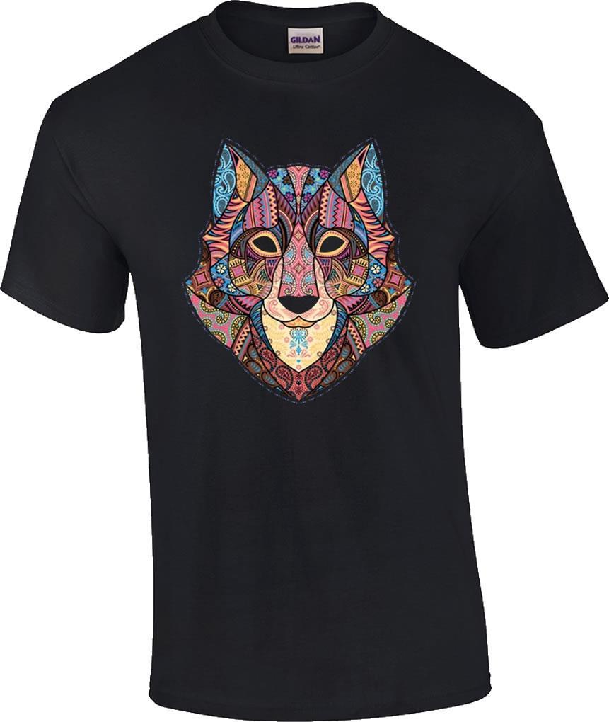 Mosaic Wolf Wildlife Wolves T-Shirt XXXL