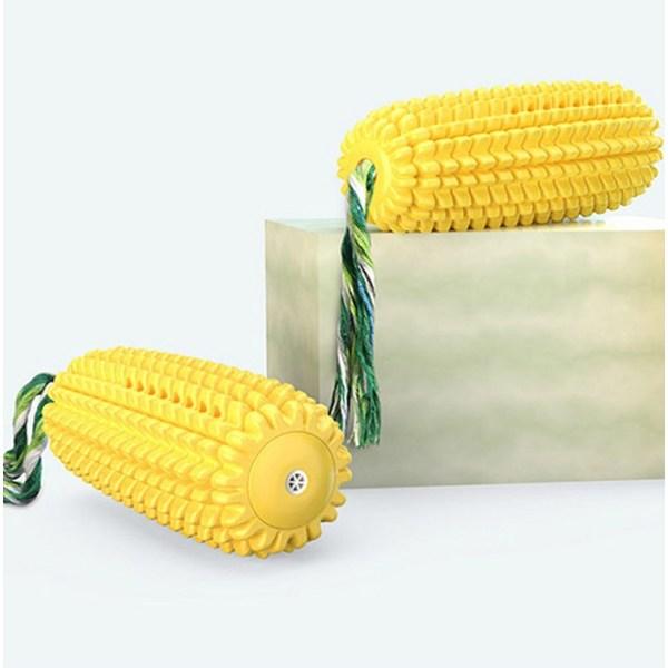 Periuță de dinți Dingdong Pet Dog Fire Corn Thread 5,5 x 14,7 cm, galbenă, 1 bucată