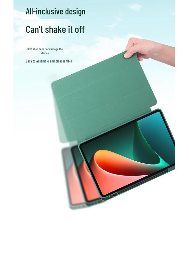 Xiaomi 5/5 Pro Tablet Case: Tri-fold Soft Cover with Charging Pen Slot & Stand