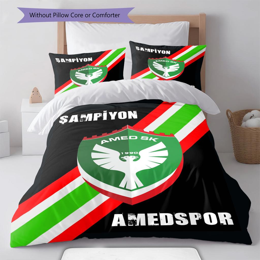 Amedspor Pattern Bedding Set Quilt Cover Pillowcase Home Decor Gift (1 * duvet cover + 2 * pillowcase, without core)