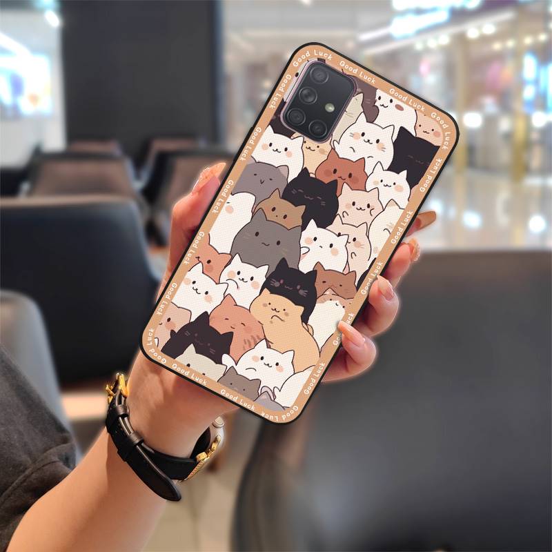 Waterproof Cover Phone Case For Samsung Galaxy A71/SM-A715F Cute Cartoon Silicone Anti-dust Dirt-resistant Full Wrap TPU