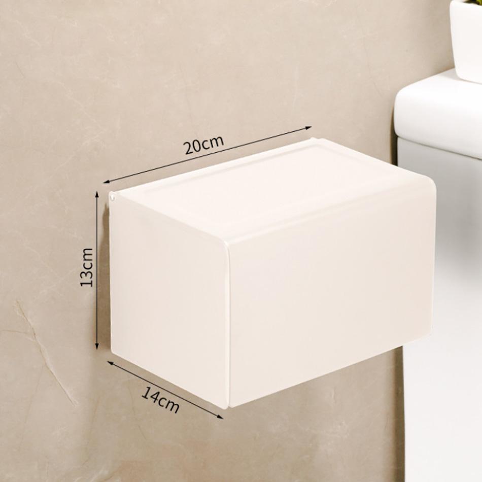 Cremeweißer Papierhalter mit Ablage aus Aluminium, kreativer Toiletten-, Küchen- und Badezimmer-Papierrollen-Aufbewahrungsständer, Wandmontage, Taschentuchhalter
