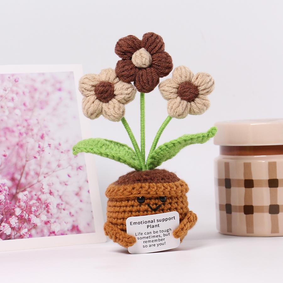 33 Styles Crochet potted tabletop Words of encouragement forget-me-not crochet orange convolia heart-warming ornament
