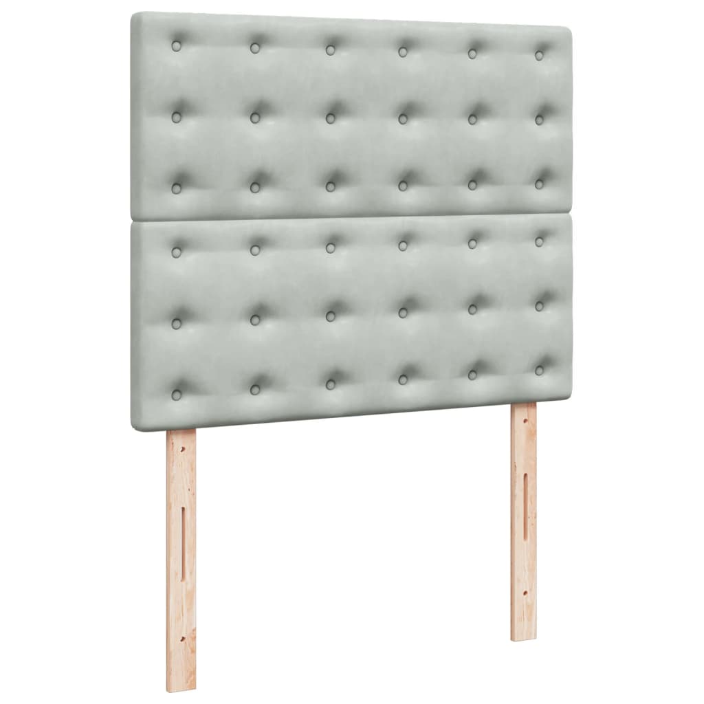 Vidaxl Letto Continentale Con Materasso, Grigio Chiaro, 120X190Cm, Velluto