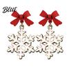 Red Bow Ball Earrings 1 Pair Christmas Deer Snowflake Xmas