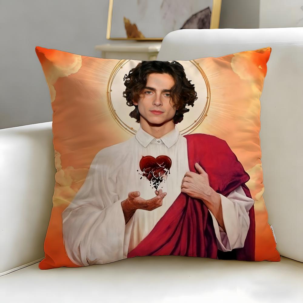 Beliebter Schauspieler Timothee Chalamet Kissenbezug Weich Leicht zu waschen Kissenhülle Vielseitig für Sofa Bett Reisen und Büro