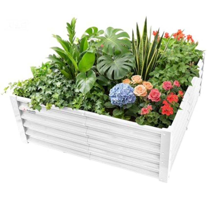 

4X4X1.5 ft Galvanized Raised Garden Beds Outdoor Square Metal Planter Box for Planting Vegetables Flowers Herb Anti-Rust Easy-S United States