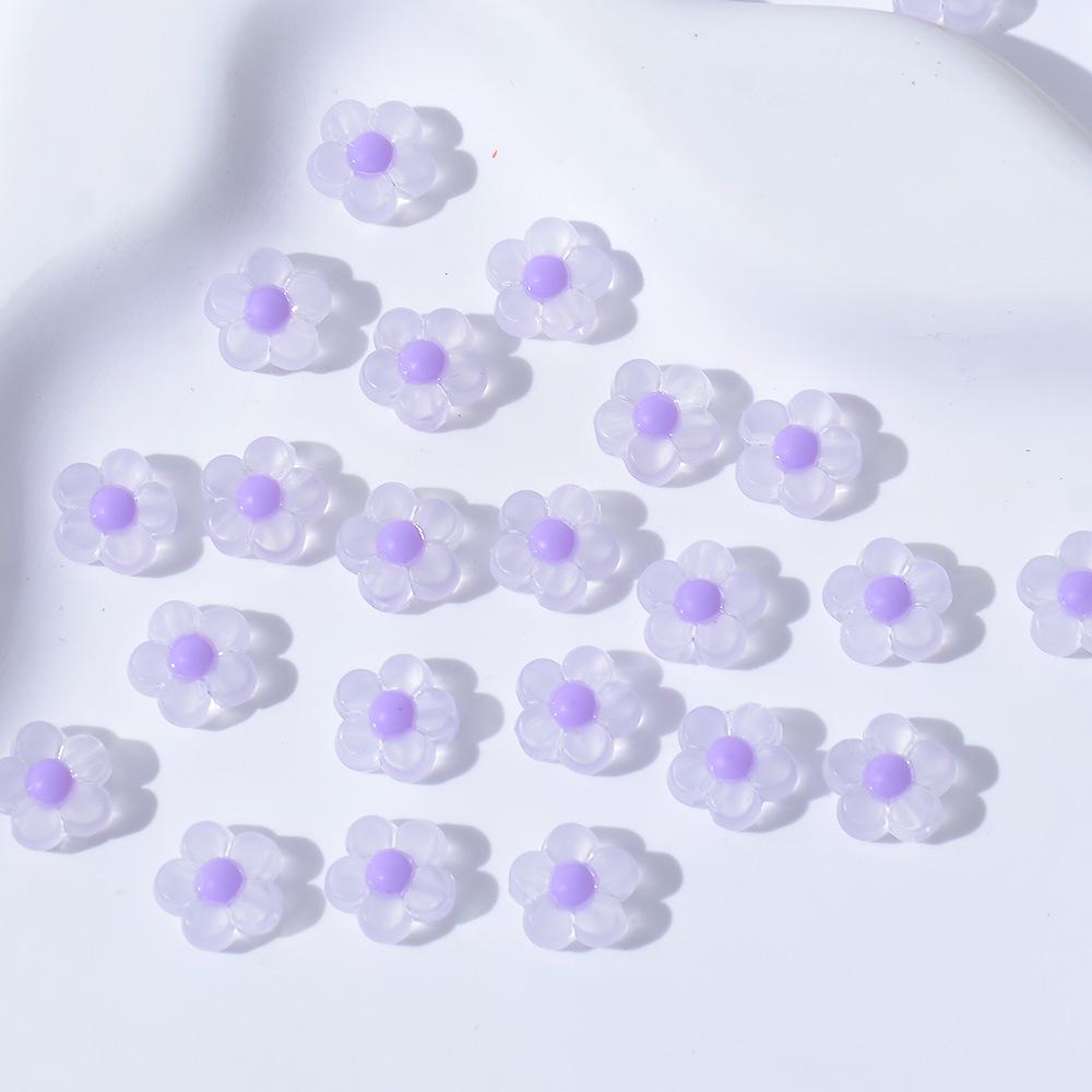 Korean INS Frosted Five-Petal Flower Acrylic Beads for DIY Bracelets - Colorful Accessories