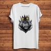 King of Bear Warrior with Crown Bite A Bullet Funny Tshirt,Men White Casual Short Sleeve T-Shir