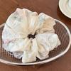Hair Tie Embroidery Flower Pattern Mesh Yarn Large Hair Scrunchy Soft Elastic Ponytail Holder Non-Slip Hair Accessory