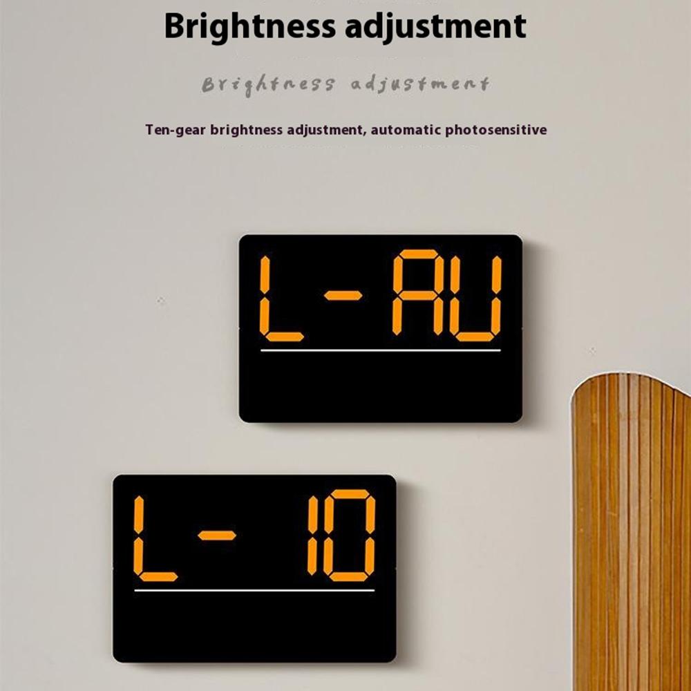6667 LED Digital Wall Clock Living Room Modern Minimalist Electronic Clock with Temperature/Humidity Display