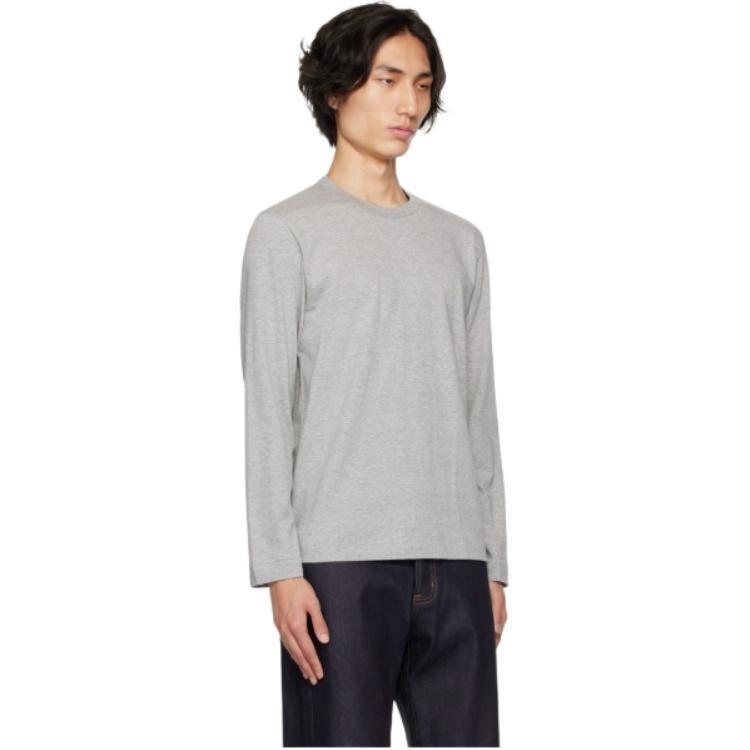 Comme des Garçons PLAY COMME des GARCONS PLAY FW25 x Invader Double Pixel Heart Long Sleeve T-Shirt 'Gray' Men's AZ-T330-051-2