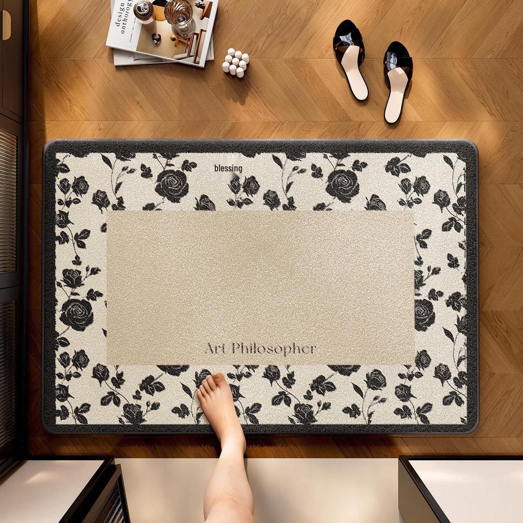 American Style Imitation Cashmere Irregular Floor Mat - Water Absorbent, Dirt Resistant for Bathroom and Kitchen Hallway.