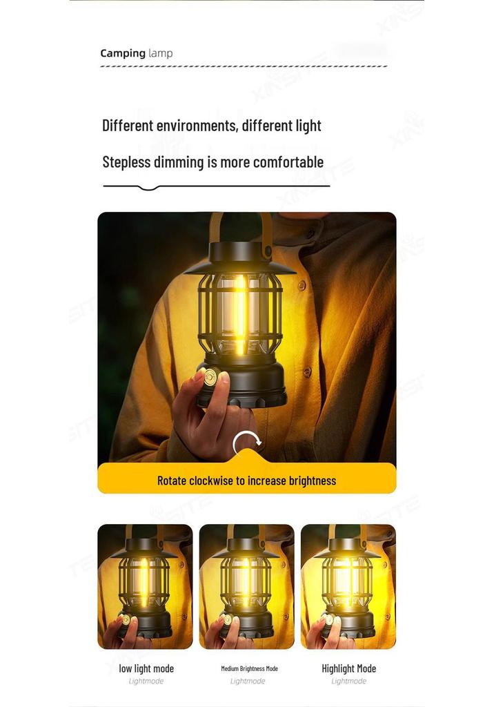Solar-Powered Long-Lasting Camping Kerosene Lantern for Outdoor Ambient Light and Tent Lighting