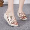 Fashion GKTINOO Mother Slippers Casual Comfortable Genuine Leather Summer Sandals Ladies Outdoor Wedged Shoes Fashion Korean Plus Size