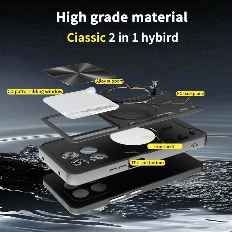 Etui For Honor 400 Smart 5G Global z osłoną obiektywu, Pancerne, Odporne na wstrząsy Etui na telefon Coque For Honor X7D 5G z uchwytem na pierścień