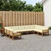 Outdoor Sofa Set with Cushions 10 Pcs Natural and Cream