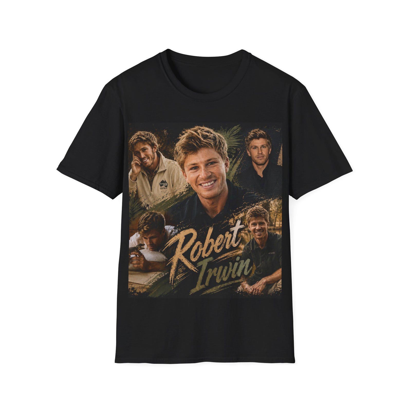Robert Irwin collage T-Shirt | Wildlife conservation portrait tee 2XL