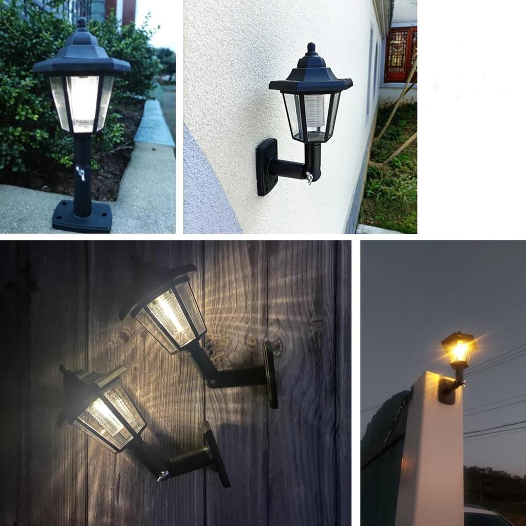Solarleuchten für den Außenbereich, Retro-Laterne, sechseckige Solarleuchten, LED-Solarleuchte, Wandleuchte, Solarstrahler, Gartendekorationen