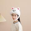 White Terrier Dog Hat Soft Fleece Winter Hat For Cold Weather Easy To Wear Photo Props