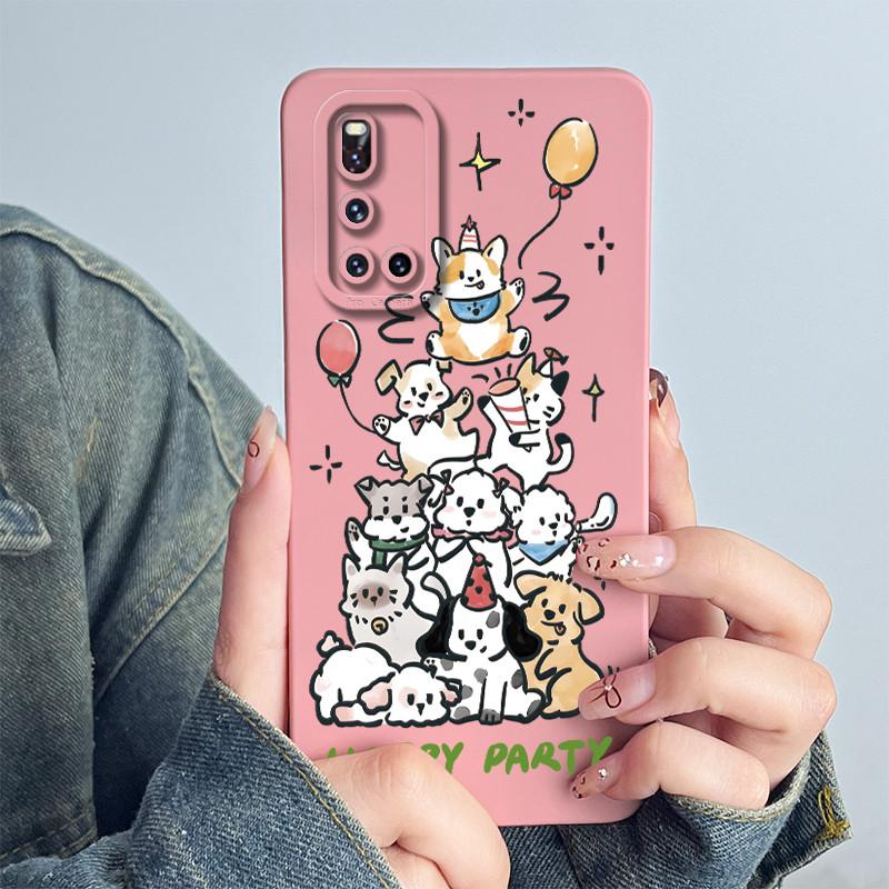 Soft Casing For Vivo V19 1933 Case Cute Astronaut Cartoon Pattern Liquid Silicone Shockproof Ultra-thin Protective Phone Case