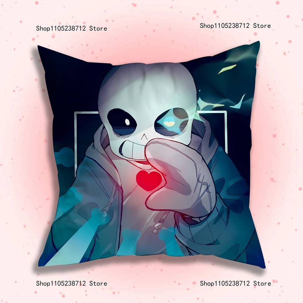 Spel U-Undertale S-Sans Kuddfodral söt tecknad anime-tillbehör Sovrum Soffa Dekorativt Kuddfodral Mjukt Kuddfodral