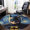 1pc Batman Starry Night Office Round Area Rug, Under Office Chairs Bedroom Living Room Home Decor, Room Deco, Available in Various Sizes