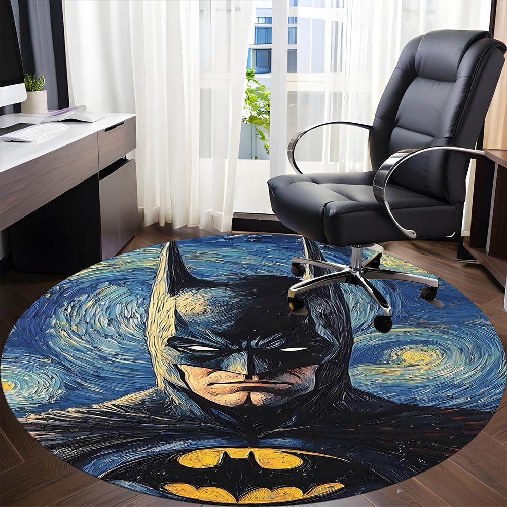 1pc Batman Starry Night Office Round Area Rug, Under Office Chairs Bedroom Living Room Home Decor, Room Deco, Available in Various Sizes