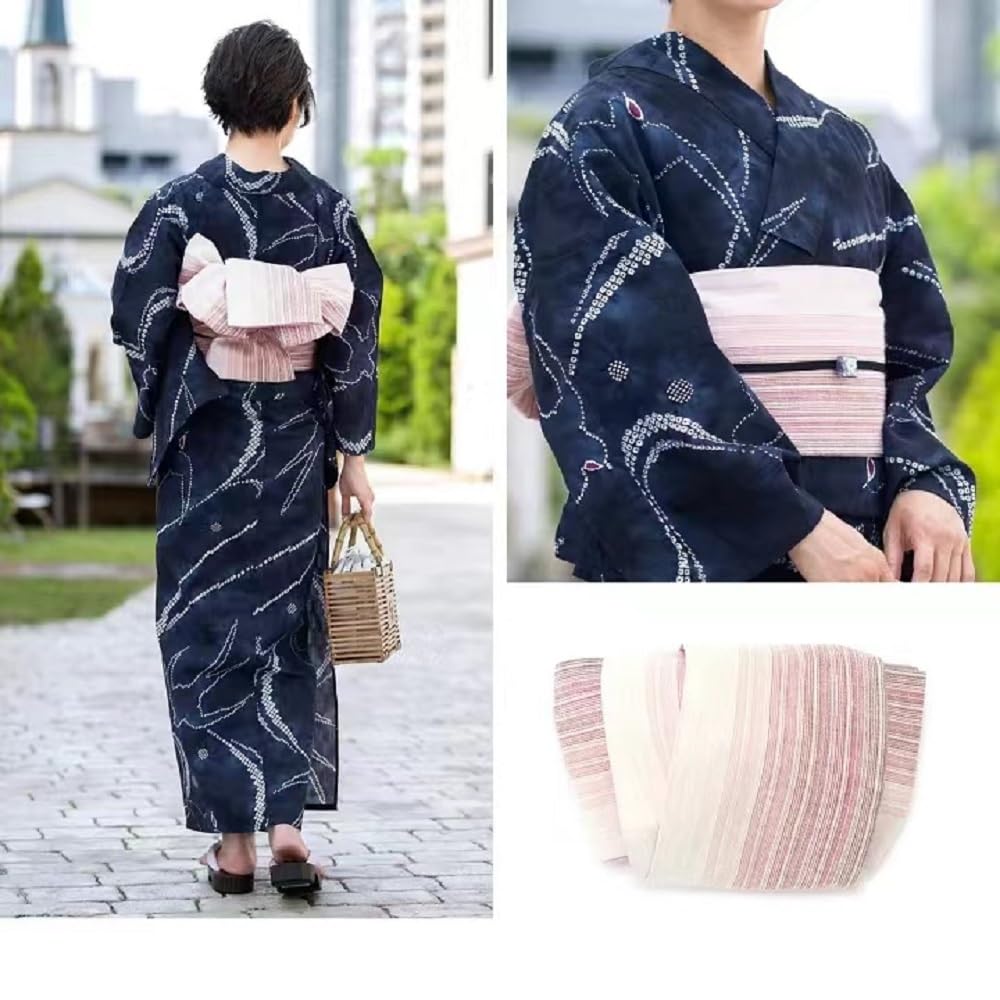[Sovoak] Reversible Half-Width Obi (Violet) - Gradient Pattern, Suitable for Yukata and Hakama