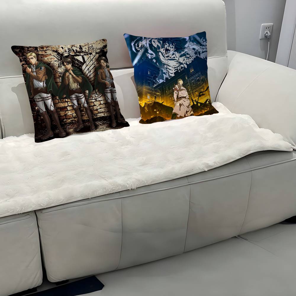 Anime Attack ON Titan Kuddfodral Avtagbart Tvättbart Kuddfodral – Mjukt Linne för Alla Årstider