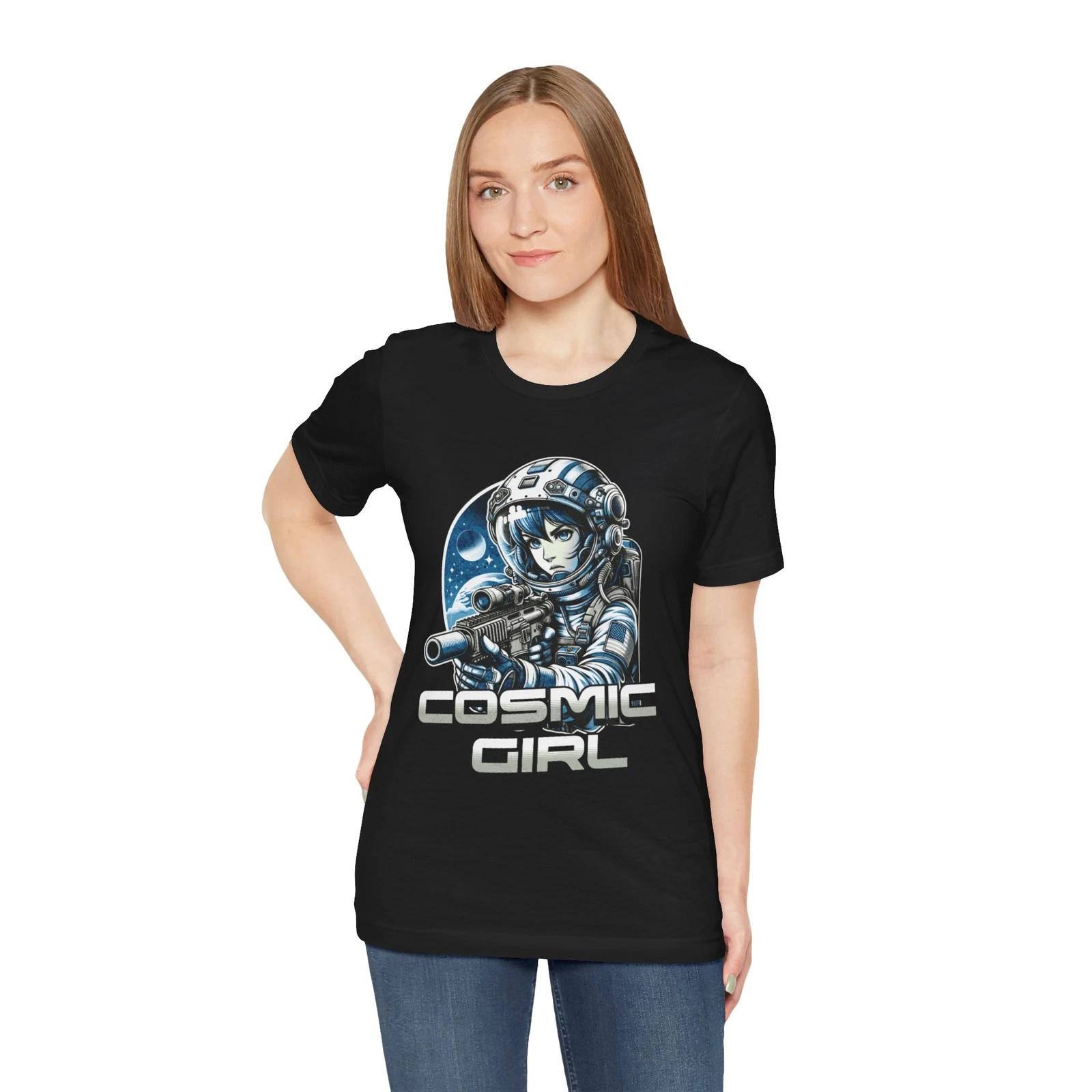 Cosmic Girl Astronaut Tee | Space Pilot Graphic Unisex T-Shirt 2XL
