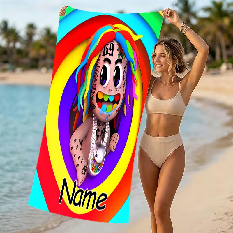 Customizable Personalized Beach Towels 6ix9ine TattleTales Themed designs.Suitable for the Beach, Yoga, Sports;ideal As Beach Accessories