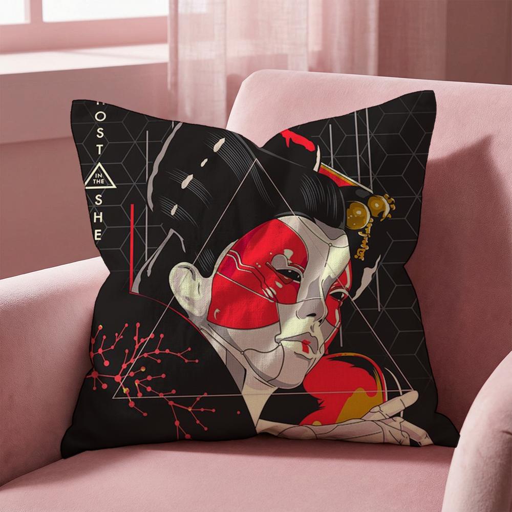 G-Ghost In The S-Shell Cushion Cover Multi-Scene Pillow Cover for Home & Car - Reversible, Soft & Durable for Daily Use