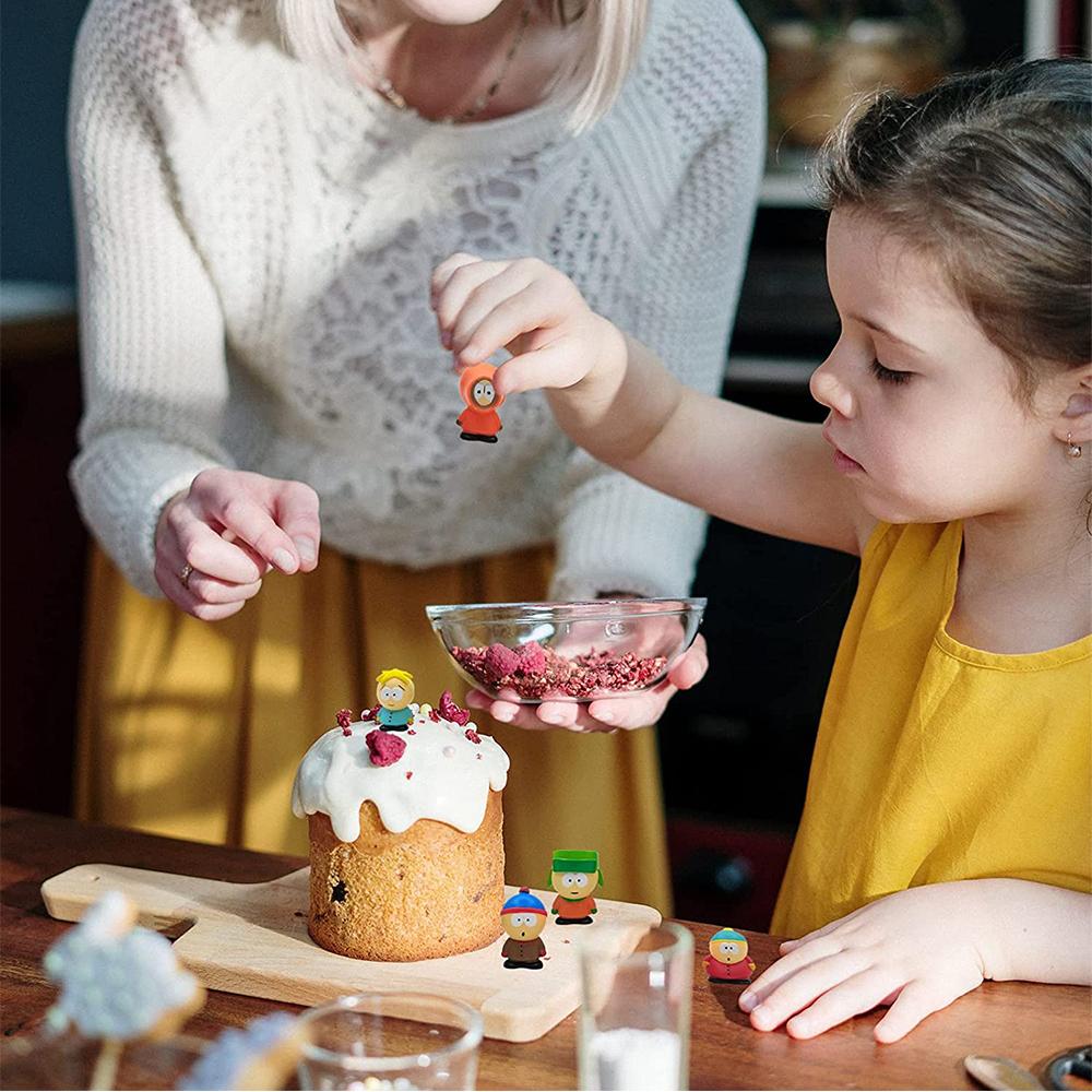 5 Pcs South Park Action Figures Cartoon Characters Cake Decoration For Party