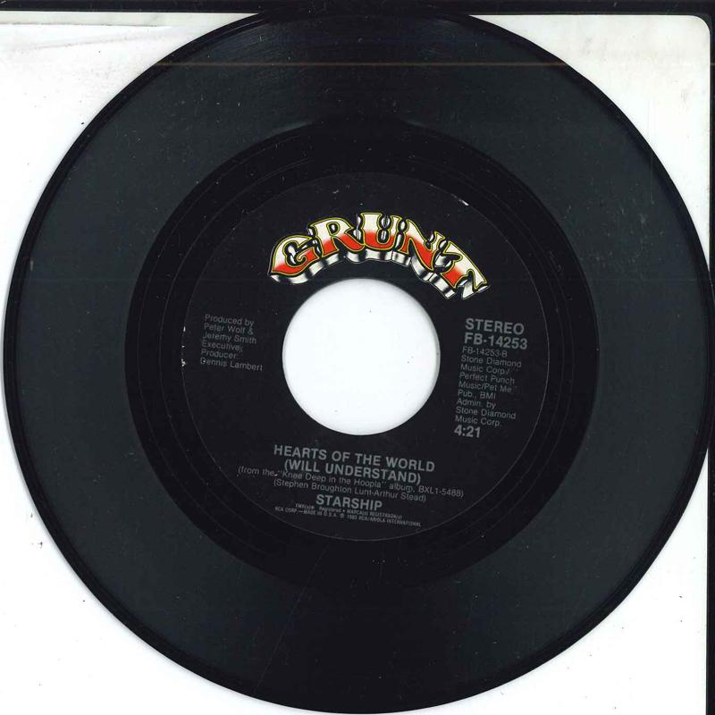 

7inch Record STARSHIP - Sara / Hearts Of The World FB14253 GRUNT 1985 US Rock Used