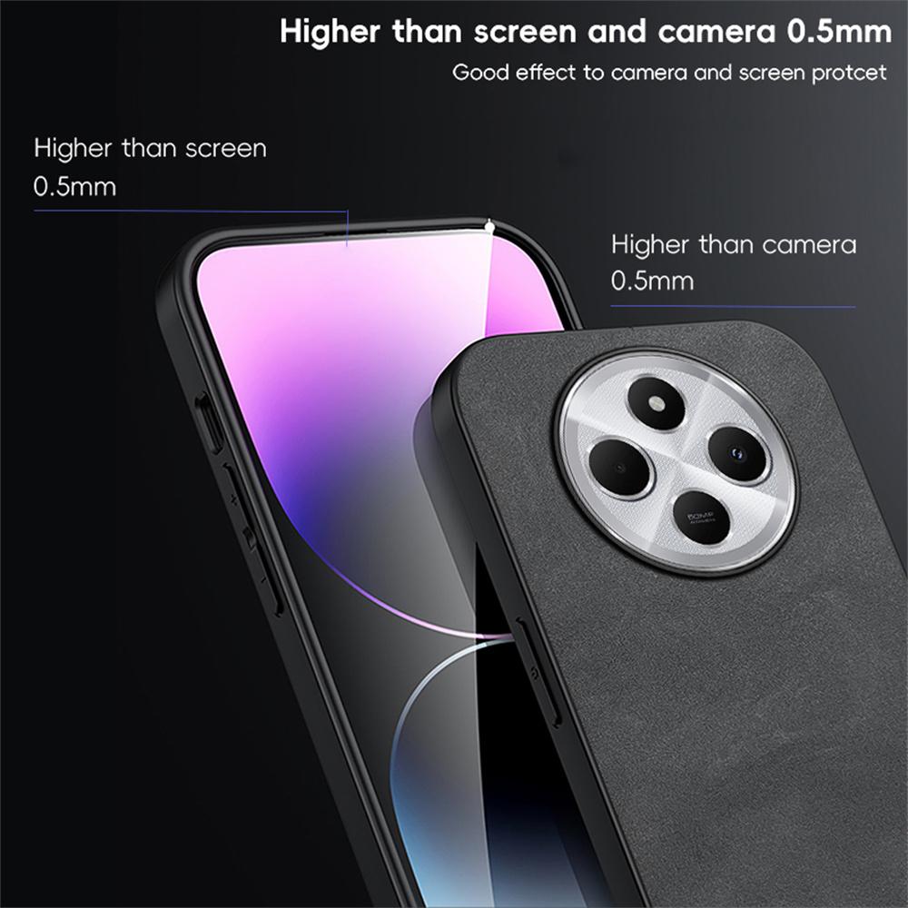 WANLONFENG YBP Series Magnetic Case with Tempered Glass Film For Xiaomi Redmi 14C 4G/14R 5G/Poco C75 4G PU+TPU Phone Cover Large Cutout