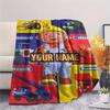 1PC Bob Builder Theme Custom Name Patterned Flannel Blanket Suitable For All Seasons For Home Decor Warmth And Comfort Gifts Holiday Present