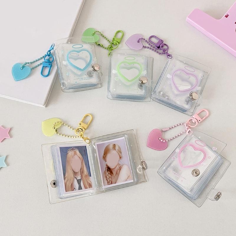 Mini Photo Organizers 16 Pocket Page Transparents Display Book for Sticker Polaroids Memory