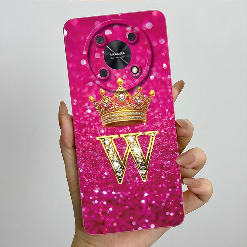 For Huawei Nova Y90 (CTR-LX2) / Nova Y91 (STG-LX1) Fashion Initial Letter Couple Phone Case Soft Silicone TPU Protective Casing