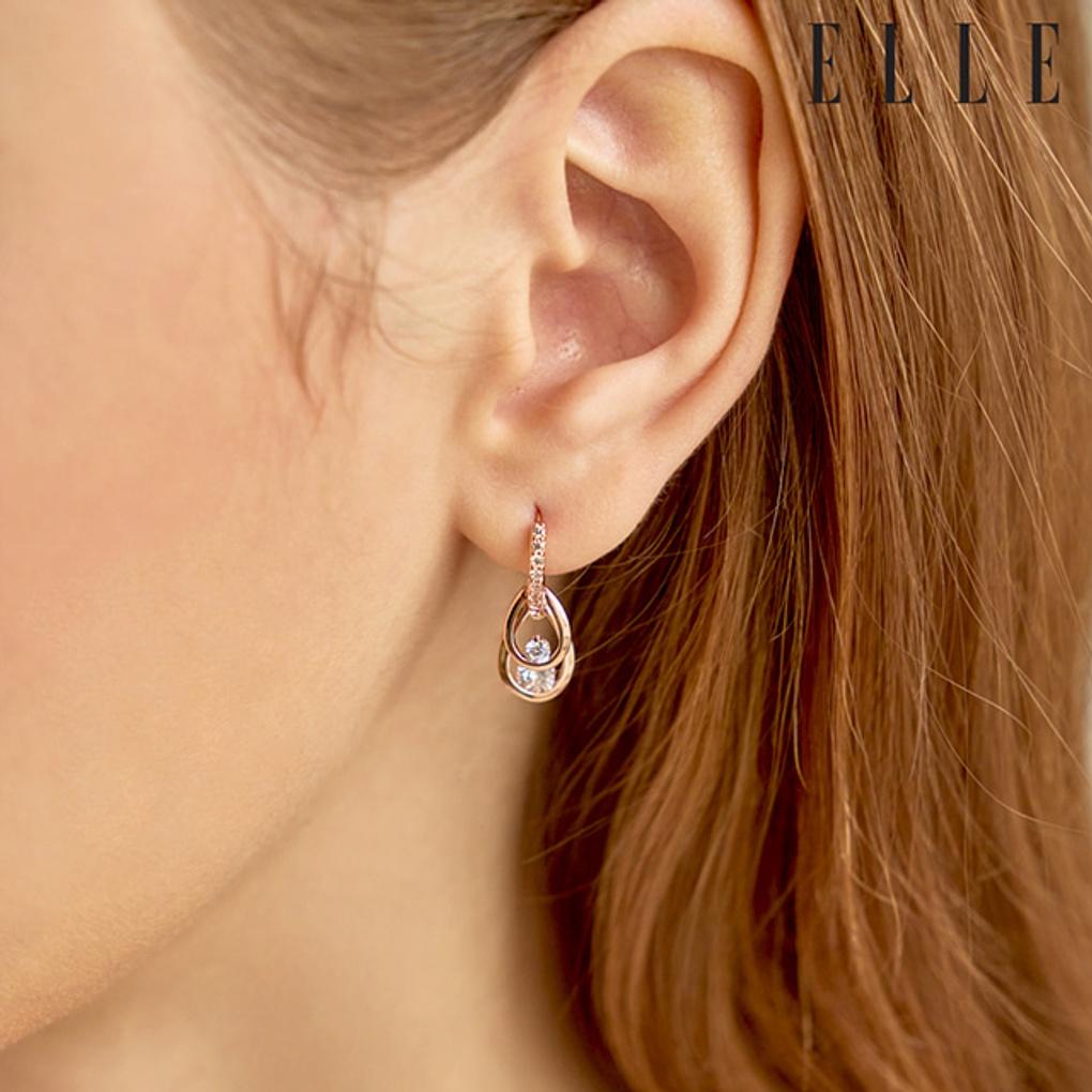 14K Water Drop One-Touch Earrings (Gold Pin) ELGPEE408